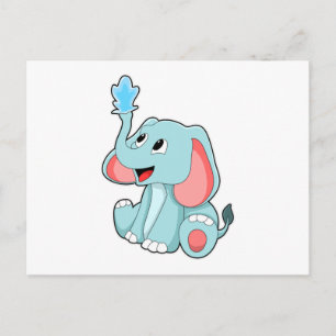 Elefant met water briefkaart