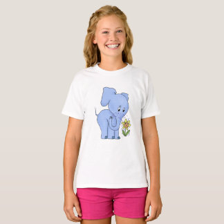 Elefant mit Blume T-shirt
