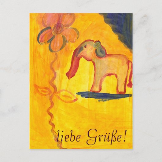 elefant mit blume von Lola Mono Briefkaart (Voorkant)