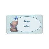 Elefant mit Schmetterling adressaufkleber Etiket (Voorkant)