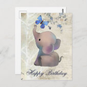 Elefant mit Schmetterling Briefkaart (Voorkant / Achterkant)