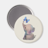 Elefant mit Schmetterling Magneet (Voorkant / Achterkant)