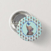 Elefant mit Schmetterling Ronde Button 3,2 Cm (Voorkant /achterkant)