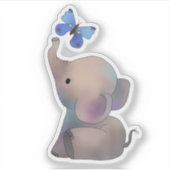 Elefant mit Schmetterling Sticker (Voorkant)