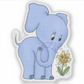 Elefant und Blume Aufkleber Sticker (Voorkant)