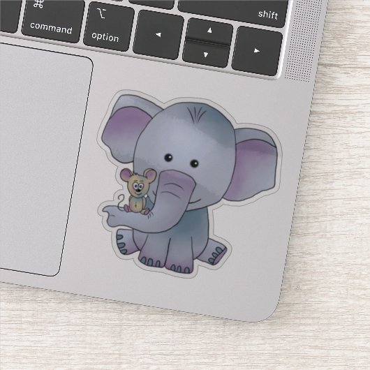 Elefant und Maus Aufkleber Sticker (Detail)