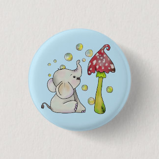 Elefant und Pilz Ronde Button 3,2 Cm