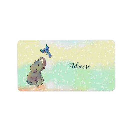 Elefant und Vogel Etiket (Voorkant)