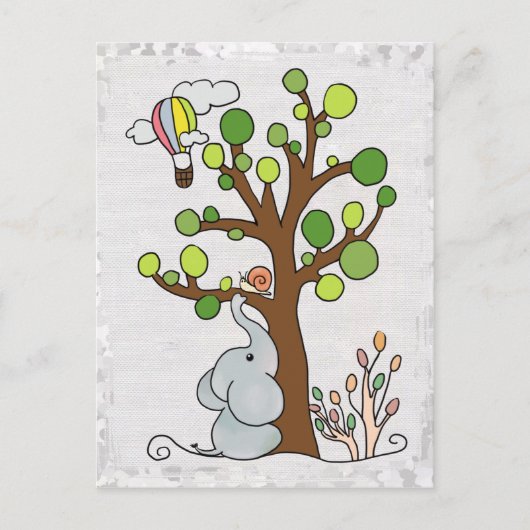 Elefant unterm Baum Briefkaart (Voorkant)
