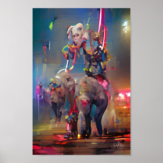 elefanties poster voor illustratie van fantasiekun (Voorkant)
