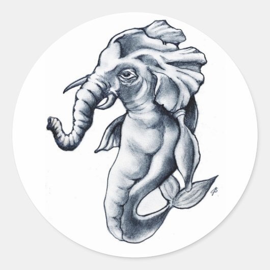 Elefishgerald030_kopie Ronde Sticker (Voorkant)