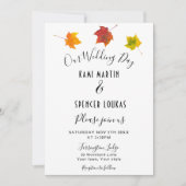 Élégamment Rustique Feuilles D'Automne Faire-part  (Devant)