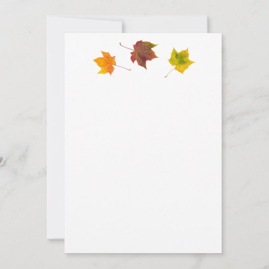 Élégamment Rustique Feuilles D'Automne Faire-part  (Dos)