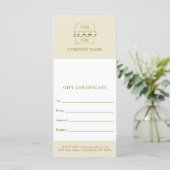 Elegan Beige Minimalist Custom Business Gift Card (Staand voorkant)