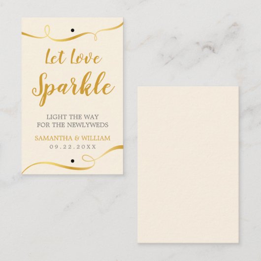 Elegan Gold Wedding Sparkler Label | Aangepaste kl (Voorkant / Achterkant)