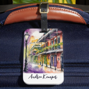 Elegan Mardi Gras Mask Bagagelabel