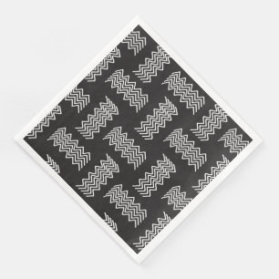 Elegan modern zwart-wit papieren servet