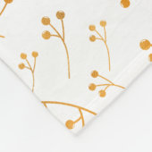 Elegan monogram goudbessenpatroon op wit fleece deken (Hoek)