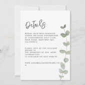 Elegan Wedding eucalyptus details, uitnodiging chi (Achterkant)