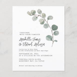 Elegan Wedding eucalyptus details, uitnodiging chi Flyer
