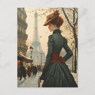 Elégance à Paris : Carte postale Vintage