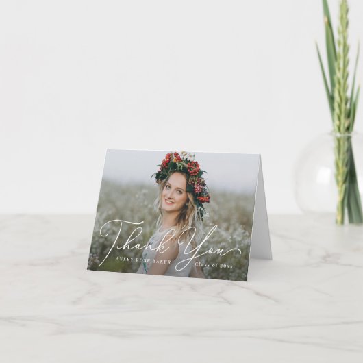 Elégance Airy EDITABLE COULEUR Merci de graduation (Devant)