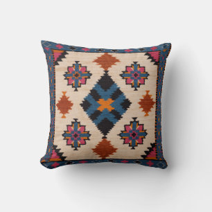 Élégance arabe en Kilim blanc Coussin : Intemporel