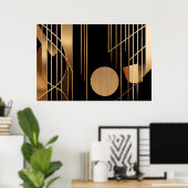 Élégance Art Déco Lignes Dorées (Bureau à domicile)