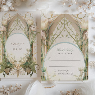 Élégance Art Nouveau : Carte de réponse de mariage