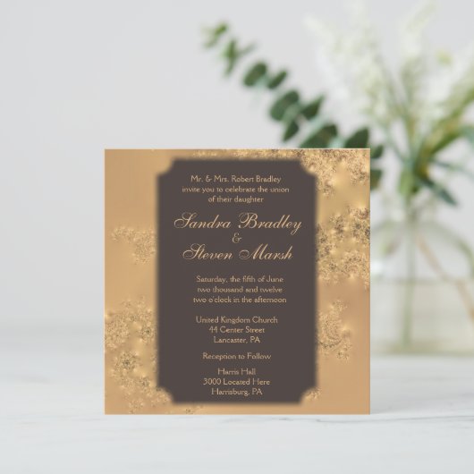 Élégance au chocolat Invitations de mariage (Debout devant)