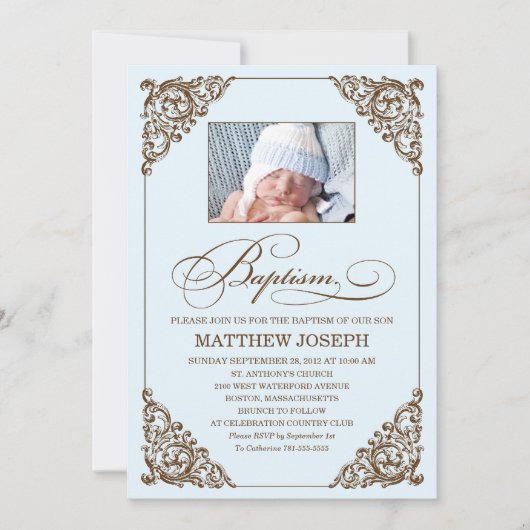ELEGANCE | BAPTISME-INVITATIE KAART (Voorkant)