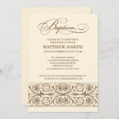  ELEGANCE  | BAPTISME-INVITATIE KAART (Voorkant / Achterkant)