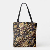 Elégance baroque : Sac fourre-tout Floral Noir & O (Dos)