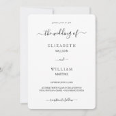 Elegance Black Calligraphy Script Minimal Wedding Kaart (Voorkant)