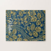 Élégance Bleu Doré Puzzle (Horizontal)