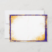 Élégance bleue et or - Carte RSVP (Dos)