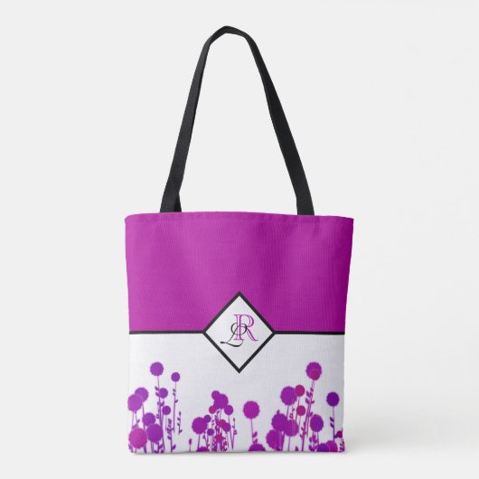 Elegance Blooms: Gepersonaliseerd Monogram Tas (Achterkant)
