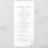 Elegance botanical crest monogram bruiloft menu (Achterkant)