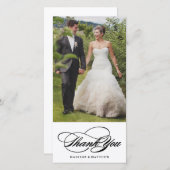 Élégance | Carte photo mariage Merci (Devant / Derrière)