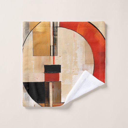 Elégance céleste : Exploration Abstraite en beige (Gant de toilette)