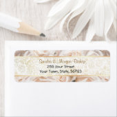 Élégance Champagne Rose Rose - Étiquette de adress (En situation)