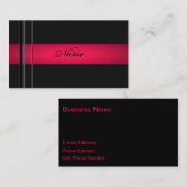 Élégance chic en Carte de visite noir et rose chau (Devant / Derrière)