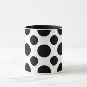 Élégance chic : Mug en céramique noire Polka Dot 1 (Centre)