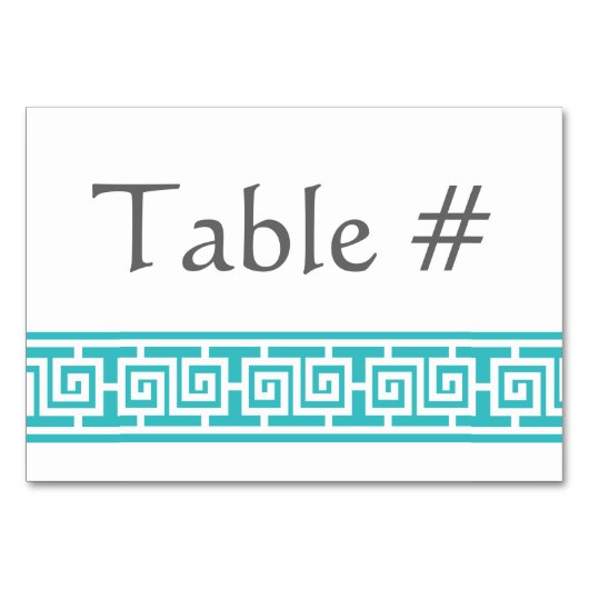 Élégance chinoise dans la carte de table Turquoise (Devant)