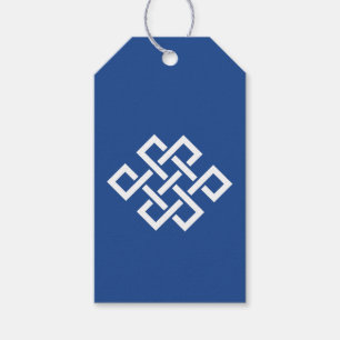 Élégance Chinoise en Bleu Étiquette Cadeau