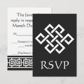 Élégance chinoise en noir carte RSVP (Devant / Derrière)