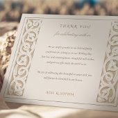 Élégance classique Carte de remerciements de l'Emb