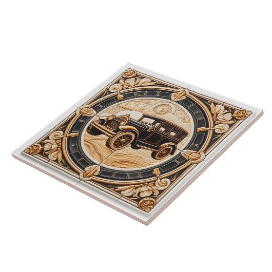 Élégance classique en carreaux de voiture d'époque (Côté)