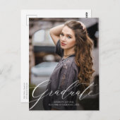 Élégance classique Script Graduation Invitation (Devant / Derrière)