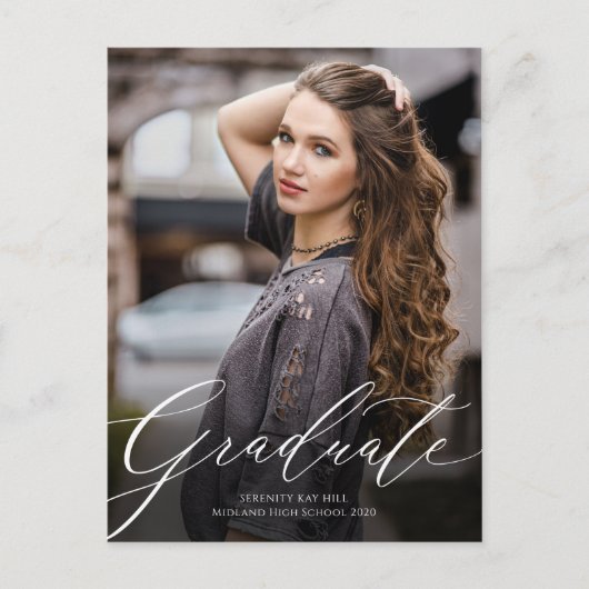 Élégance classique Script Graduation Invitation (Devant)